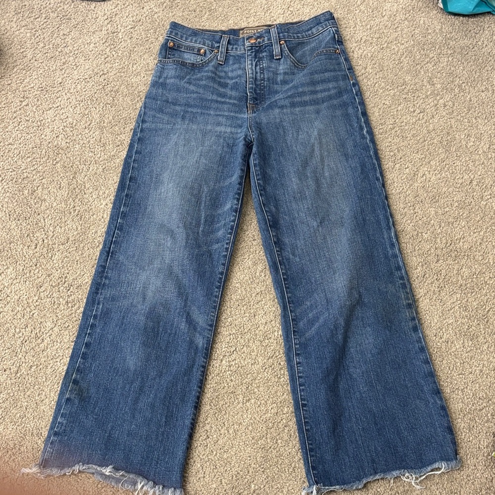 JCrew Point Sur Denim Wide-Leg crop Jeans